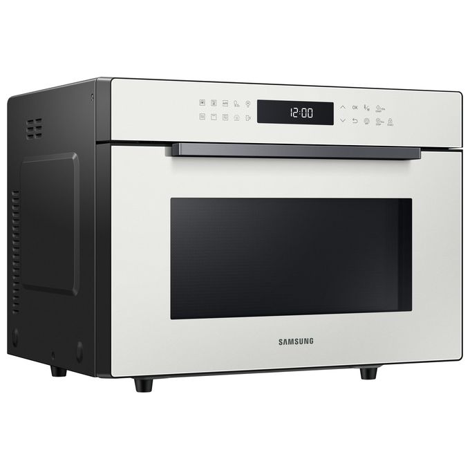 Samsung MC35R8058CE-ET Glass Design Forno a Microonde Combinato Capacita'35 Litri Potenza 900W 37 Programmi Cottura Ventilata Funzione Yogurt e Lievitazione Bianco