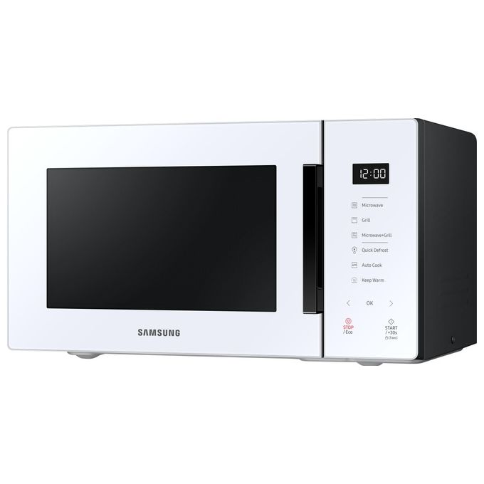 Samsung MG23T5018AW-ET Forno a Microonde con Grill Glass Design Capacita'23 Litri Potenza 800W Home Dessert Quick Defrost Cottura Automatica  Modalita' ECONeve