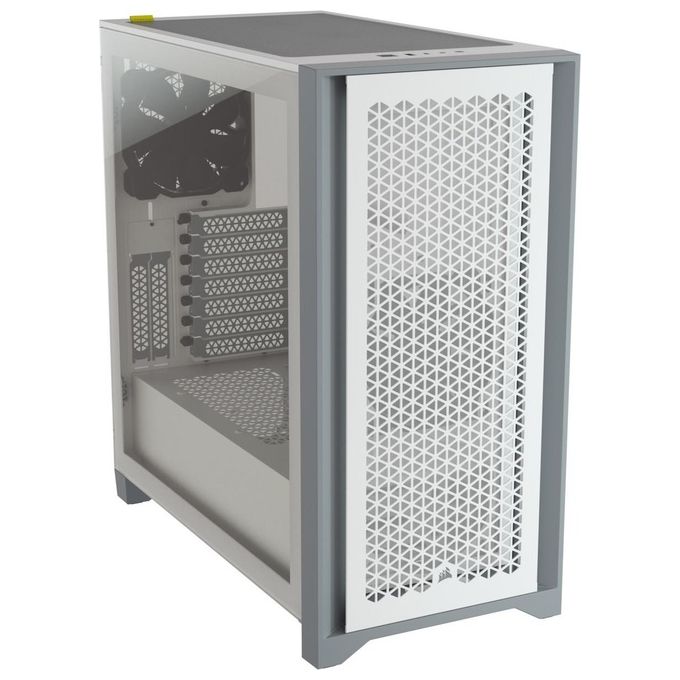 Corsair 4000D Airflow Case ATX Mid-Tower con Vetro Temperato Pannello Anteriore a Flusso d'Aria Elevato Pannello Laterale in Vetro Temperato Ampio Spazio Interno Due 120mm Ventole Incluse Bianco