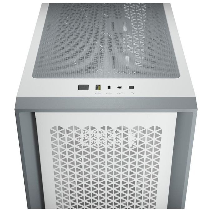 Corsair 4000D Airflow Case ATX Mid-Tower con Vetro Temperato Pannello Anteriore a Flusso d'Aria Elevato Pannello Laterale in Vetro Temperato Ampio Spazio Interno Due 120mm Ventole Incluse Bianco