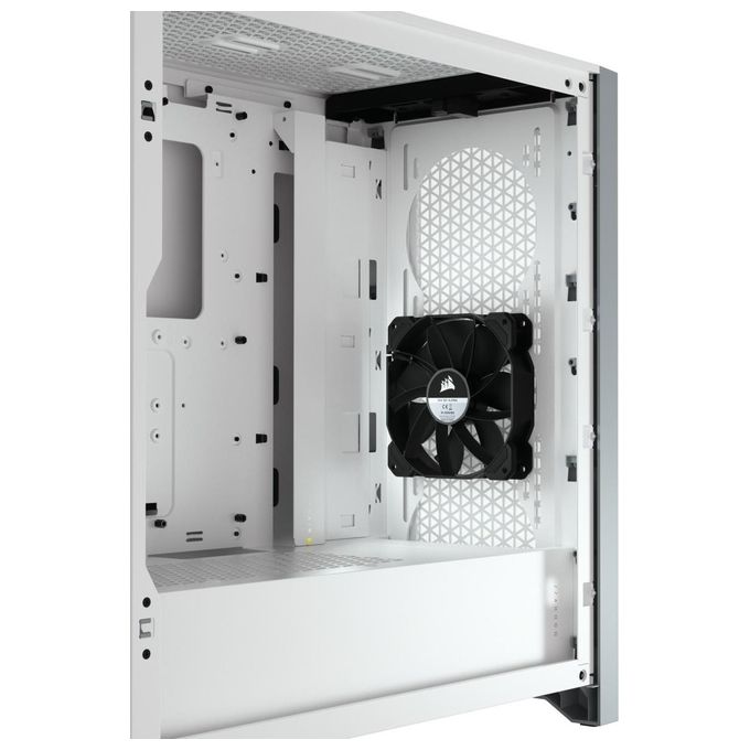 Corsair 4000D Airflow Case ATX Mid-Tower con Vetro Temperato Pannello Anteriore a Flusso d'Aria Elevato Pannello Laterale in Vetro Temperato Ampio Spazio Interno Due 120mm Ventole Incluse Bianco
