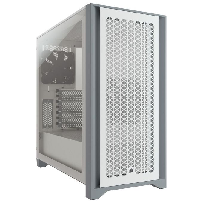 Corsair 4000D Airflow Case ATX Mid-Tower con Vetro Temperato Pannello Anteriore a Flusso d'Aria Elevato Pannello Laterale in Vetro Temperato Ampio Spazio Interno Due 120mm Ventole Incluse Bianco