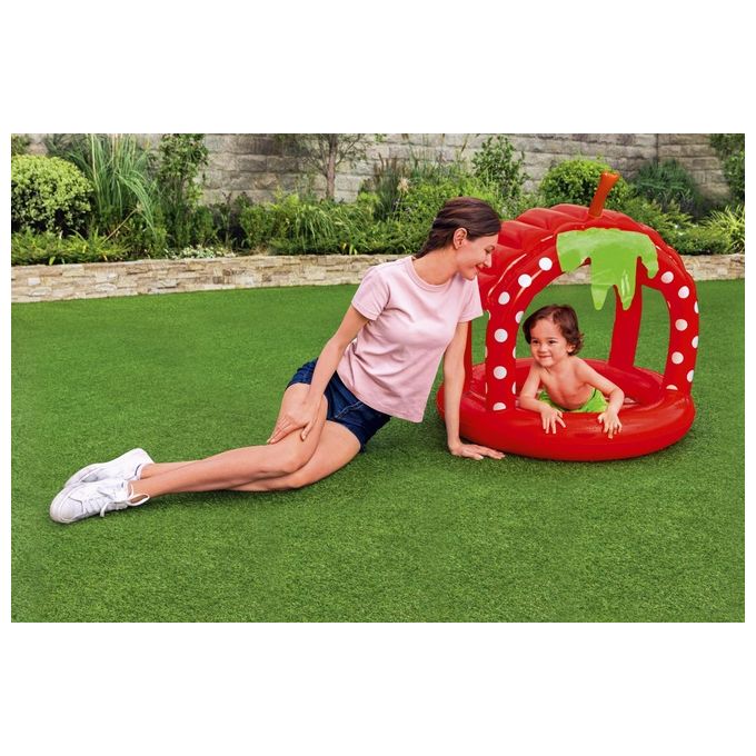 Bestway piscinetta gonfiabile berry rotonda 27l verde rosso bianco per bambini 2 anni 52387