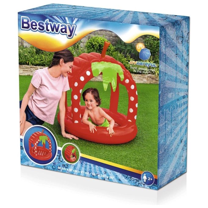 Bestway piscinetta gonfiabile berry rotonda 27l verde rosso bianco per bambini 2 anni 52387