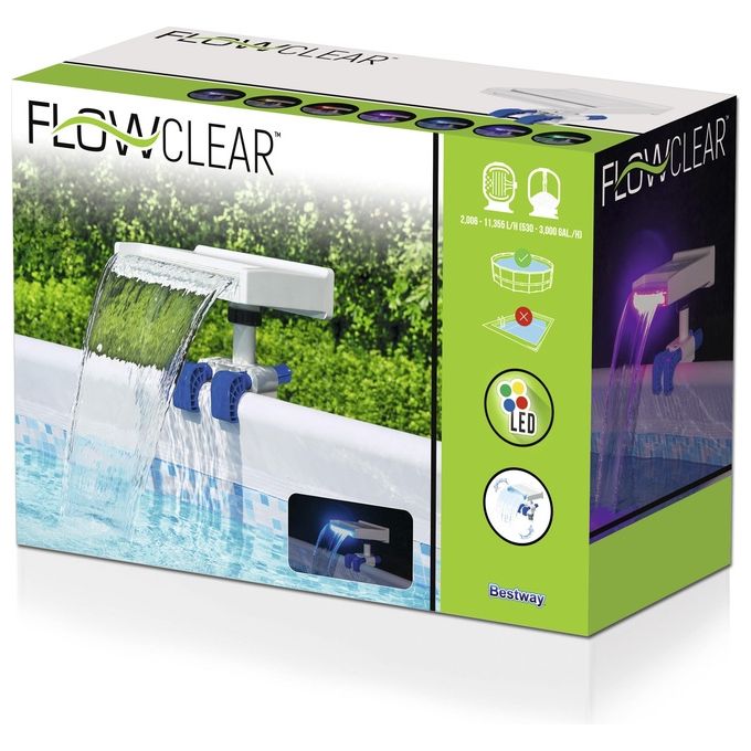 Bestway Cascata Di Acqua Con Luci A Led Rilassante Per Piscina