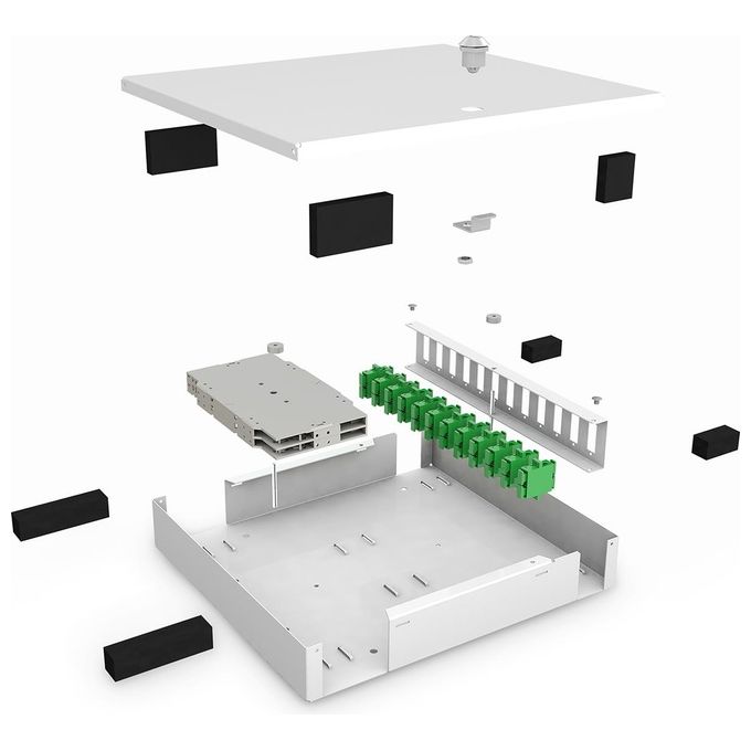 DIGITUS unibox fibra ottica per montaggio a parete 265 x 150 x 55 mm, grigio (ral 7035)
