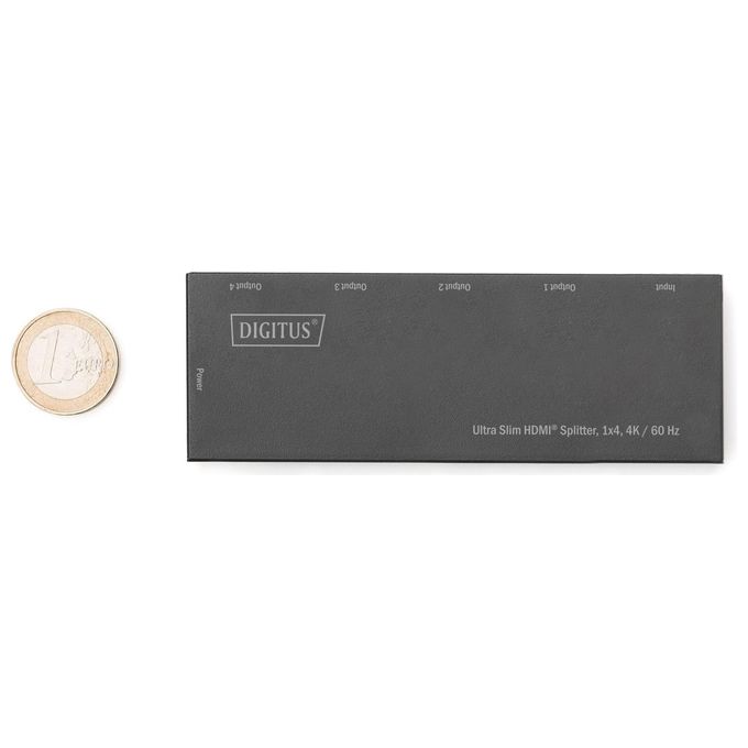 Digitus Splitter Hdmi Ultra Slim 1X4 4K-60Hz HDR HDCP 2.2 18Gbps Micro Usb Power