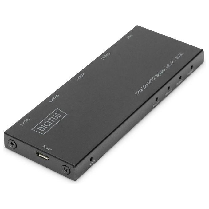 Digitus Splitter Hdmi Ultra Slim 1X4 4K-60Hz HDR HDCP 2.2 18Gbps Micro Usb Power