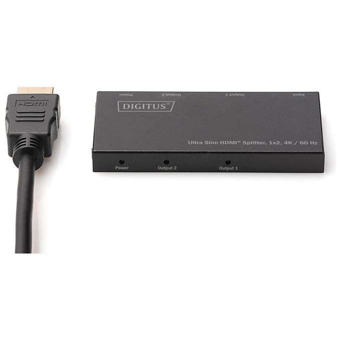 Digitus Splitter Ultra Slim Hdmi 1x2 4k-60hz Hdr Hdcp 2.2 18Gbps Micro Usb Power