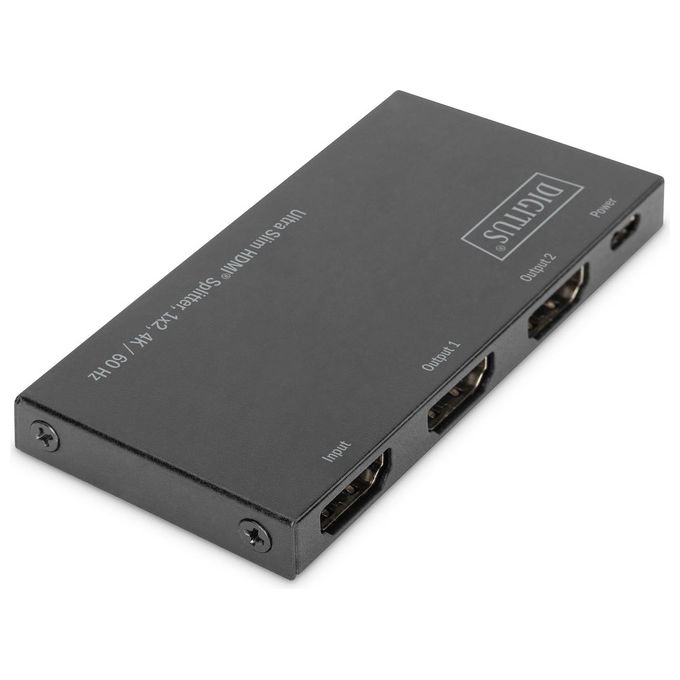 Digitus Splitter Ultra Slim Hdmi 1x2 4k-60hz Hdr Hdcp 2.2 18Gbps Micro Usb Power