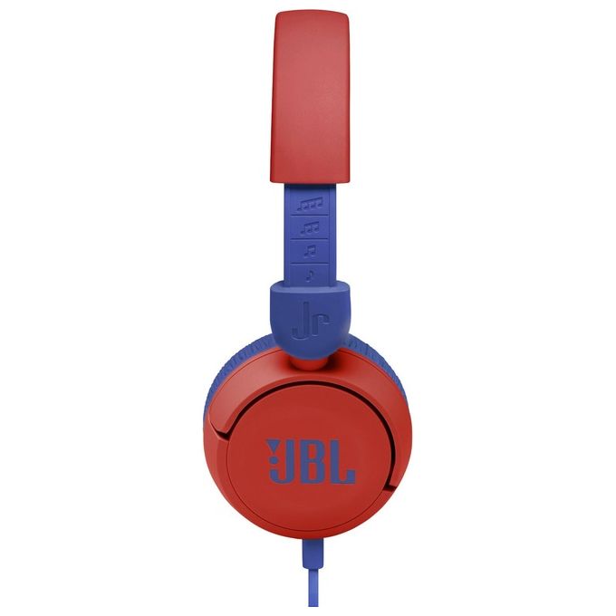 Jbl JR310 Cuffie per Bambini con Cavo e Limitatore di Volume Cuffie On Ear con Microfono e Filo Piatto Antigroviglio su un Lato Pieghevoli Leggere e Comode Rosso
