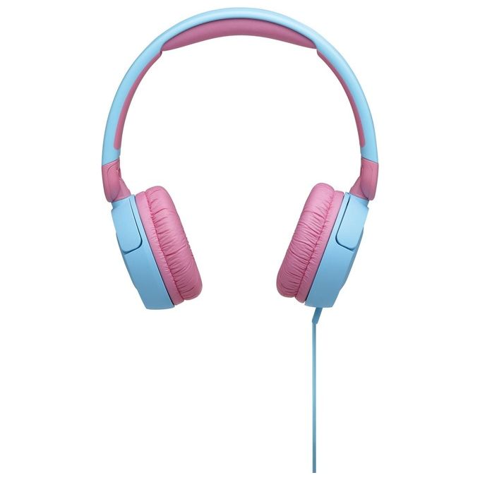 Jbl JR310 Cuffie per Bambini con Cavo e Limitatore di Volume Cuffie On Ear con Microfono e Filo Piatto Antigroviglio su un Lato Pieghevoli Leggere e Comode Blu