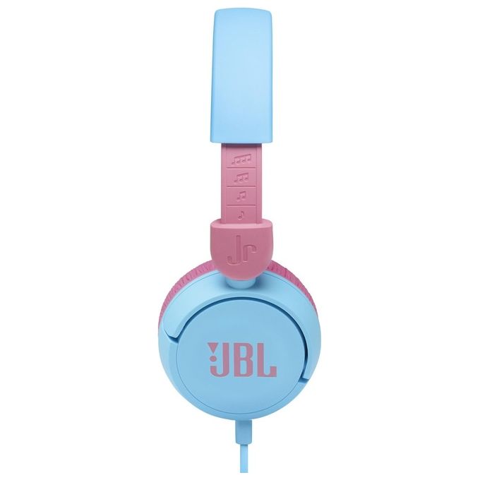 Jbl JR310 Cuffie per Bambini con Cavo e Limitatore di Volume Cuffie On Ear con Microfono e Filo Piatto Antigroviglio su un Lato Pieghevoli Leggere e Comode Blu