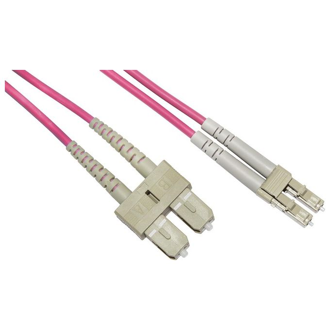 Link Cavo Fibra Ottica Lc a Sc Multimode Duplex Om4 50-125 5mt Bending Insensitive Lszh