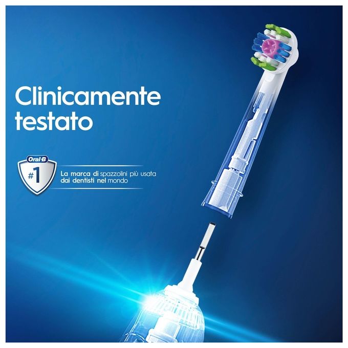 Braun Oral - B 3D White Testine di Ricambio con Tecnologia CleanMaximiser Confezione da 3 Pezzi - Yeppon