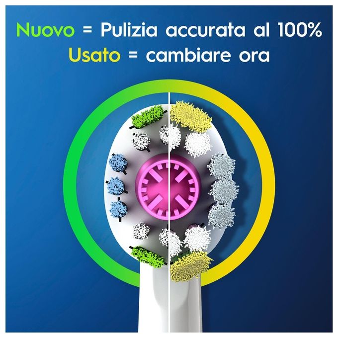 Braun Oral - B 3D White Testine di Ricambio con Tecnologia CleanMaximiser Confezione da 3 Pezzi - Yeppon