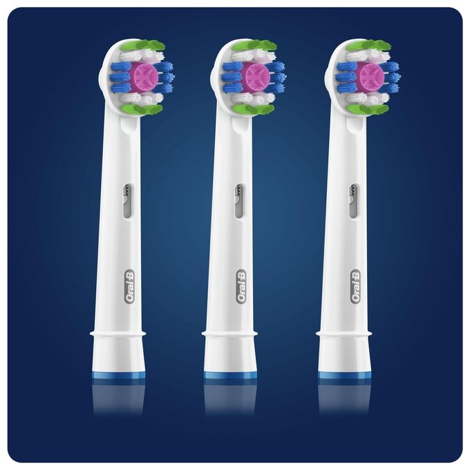 Braun Oral - B 3D White Testine di Ricambio con Tecnologia CleanMaximiser Confezione da 3 Pezzi - Yeppon