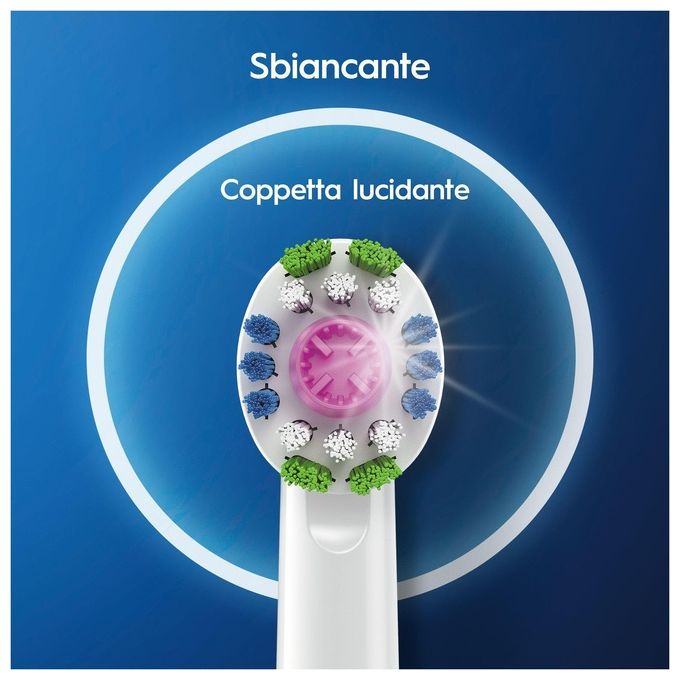 Braun Oral - B 3D White Testine di Ricambio con Tecnologia CleanMaximiser Confezione da 3 Pezzi - Yeppon