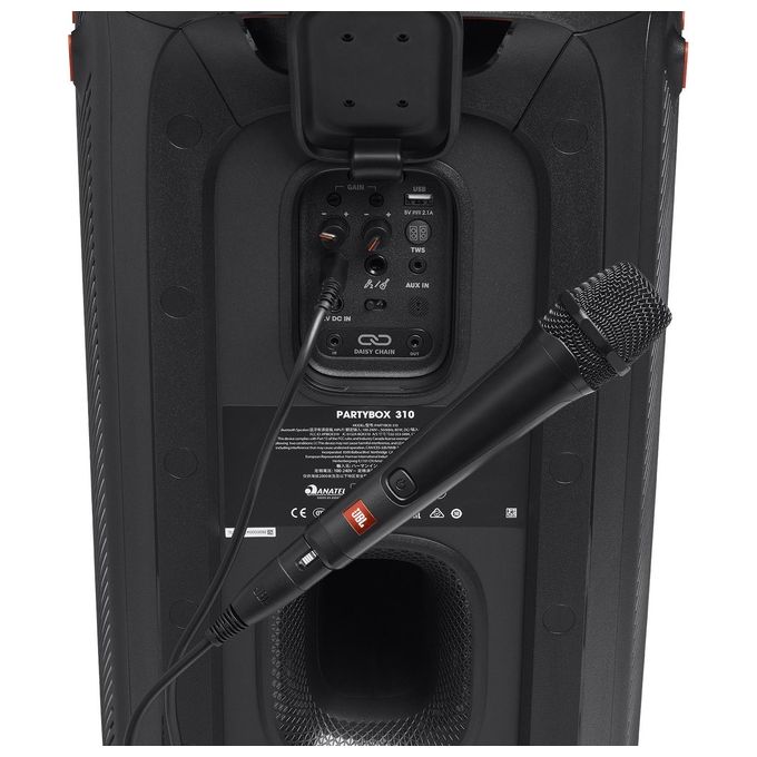 Jbl PBM100 Microfono Dinamico Vocale Wired Accessorio per la Serie JBL Partybox Modello Polare Cardioide Design Industriale di Alta Qualita' Nero