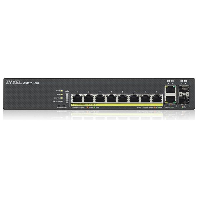 Zyxel GS2220-10HP-EU0101F Switch di Rete Gestito L2 Gigabit Ethernet 10-100-1000 Supporto Power Over Ethernet Nero