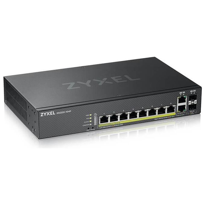 Zyxel GS2220-10HP-EU0101F Switch di Rete Gestito L2 Gigabit Ethernet 10-100-1000 Supporto Power Over Ethernet Nero