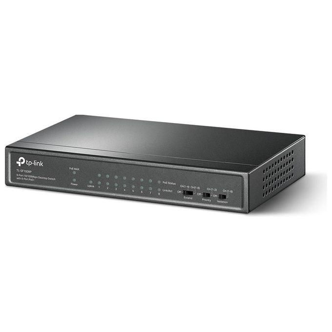 Tp-Link L-SF1009P Switch di Rete Non Gestito Fast Ethernet 10-100 Supporto Power Over Ethernet Nero