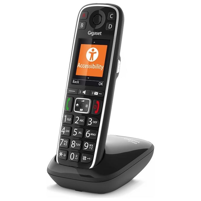 Gigaset E720 Cordless DECT-GAP Senior Display 2,2'' Vivavoce Rubrica Bluetooth SOS Nero