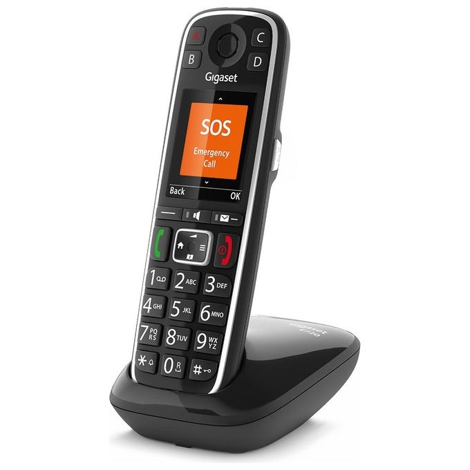 Gigaset E720 Cordless DECT-GAP Senior Display 2,2'' Vivavoce Rubrica Bluetooth SOS Nero