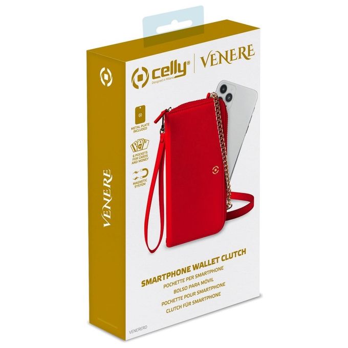 Celly Venere Pochette Cover Smartphone 6.5'' Rosso