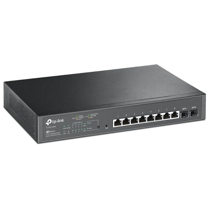 Tp-Link TL-SG2210MP Switch di Rete Gigabit Ethernet 10-100-1000 Supporto Power Over Ethernet Nero