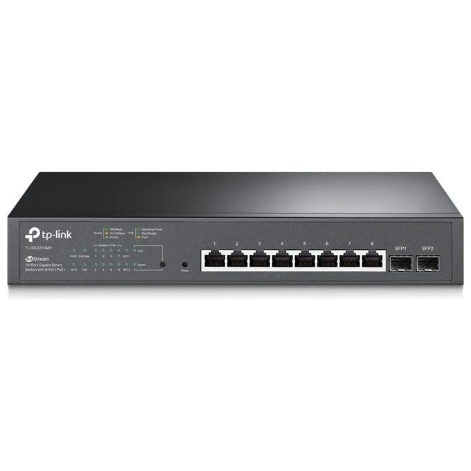 Tp-Link TL-SG2210MP Switch di Rete Gigabit Ethernet 10-100-1000 Supporto Power Over Ethernet Nero