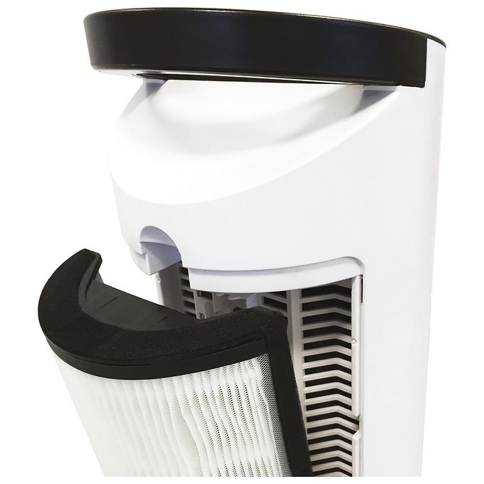 Argo Pury - Purificatore d’aria per ambienti fino a 30 m², filtrazione multistrato con HEPA 13, 60 dB, 3 velocita', timer e maniglia per il trasporto, Bianco-Nero