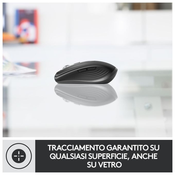 Logitech MX Anywhere 3 Mouse Wireless A Rf e Bluetooth 4000 Dpi Mano Destra