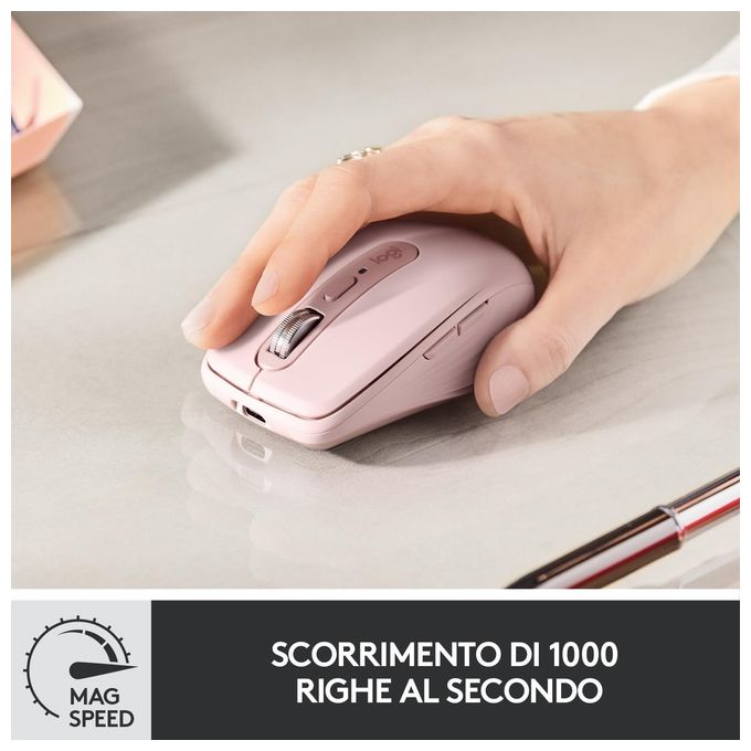 Logitech Mx Anywhere 3 Mouse Mano Destra Wireless A Rf + Bluetooth 4000 Dpi