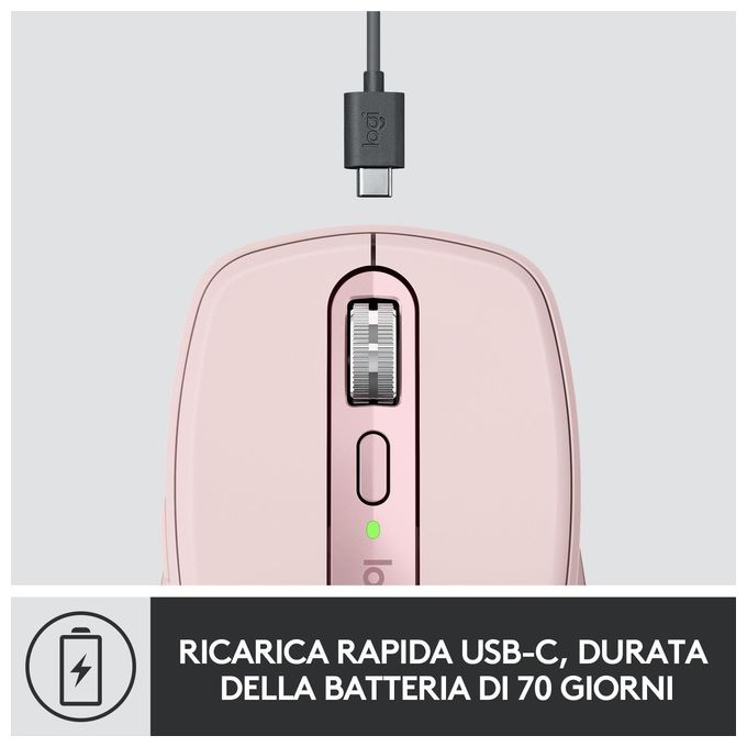 Logitech Mx Anywhere 3 Mouse Mano Destra Wireless A Rf + Bluetooth 4000 Dpi