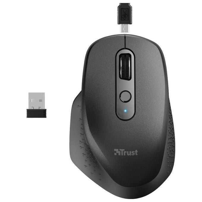 Trust Ozaa Mouse Rf Wireless Ottico 2400 Dpi Mano Destra Nero