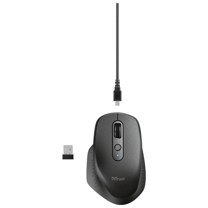 Trust Ozaa Mouse Rf Wireless Ottico 2400 Dpi Mano Destra Nero