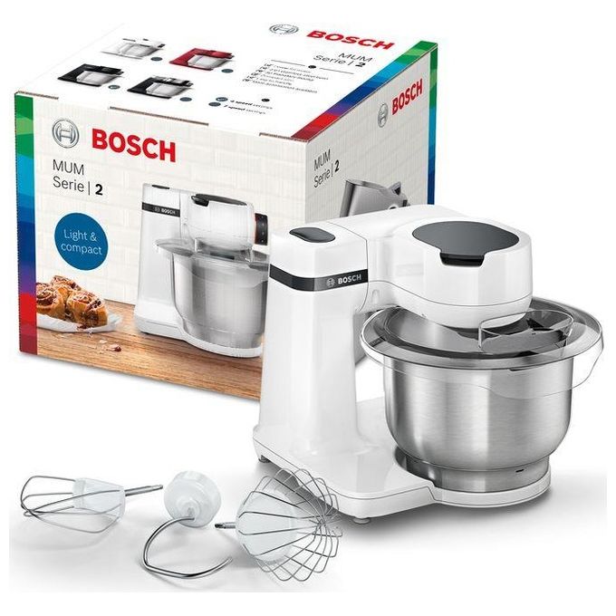 Bosch MUMS2EW00 Serie 2 Robot da Cucina Planetaria 700W Ciotola 3,8 L Acciaio Inox 4 Velocita' colore Bianco
