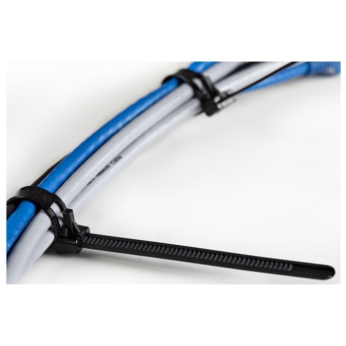 StarTech.com Fascette Fermacavo da 12cm Riutilizzabili 100 Pezzi Nero