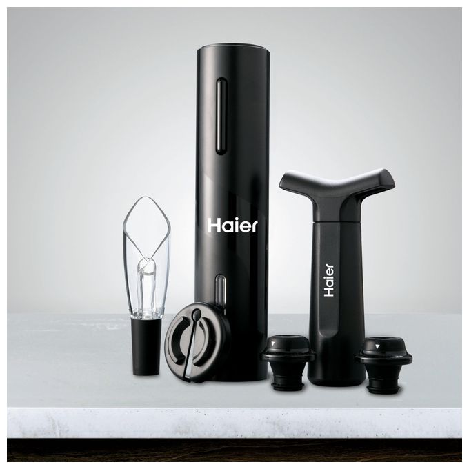 Haier Set da Vino HAWUKIT06 6 in 1 Ricaricabile con Apribottiglie e Accessori Professionali di Alta Qualita'