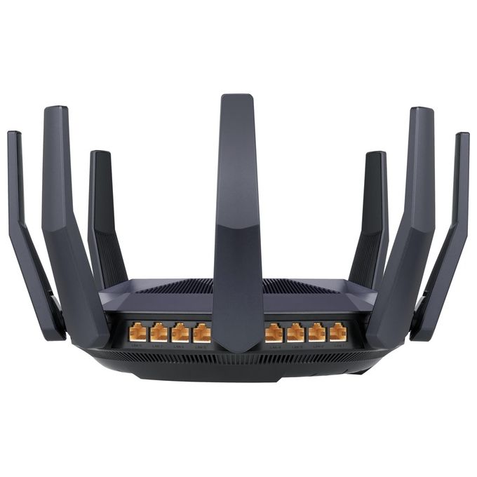 ASUS RT-AX89X AX6000 Router Estendibile Dual Band, WiFi 6 (802.11ax), MU-Mimo e OFDMA, 2 Porte 10G, AiProtection PRO, Adaptive QoS, Gear Accelerator, Gaming Port LAN, Nero
