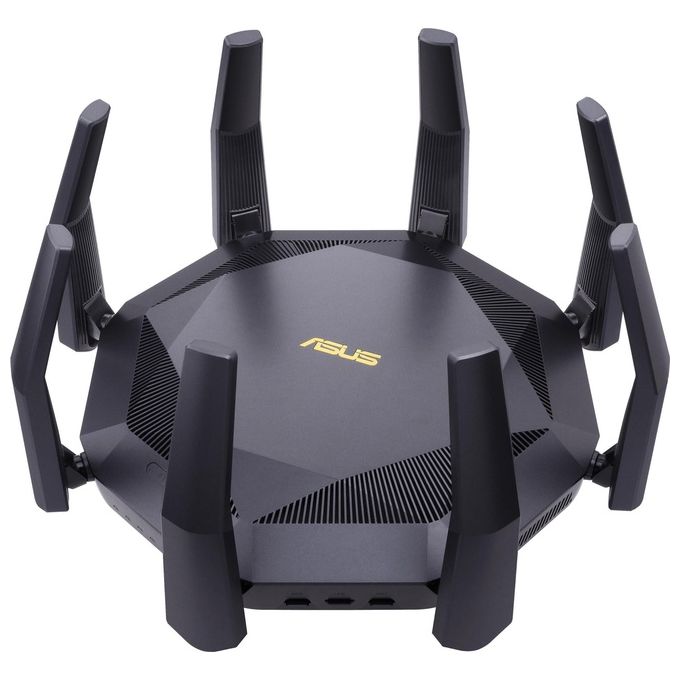 ASUS RT-AX89X AX6000 Router Estendibile Dual Band, WiFi 6 (802.11ax), MU-Mimo e OFDMA, 2 Porte 10G, AiProtection PRO, Adaptive QoS, Gear Accelerator, Gaming Port LAN, Nero