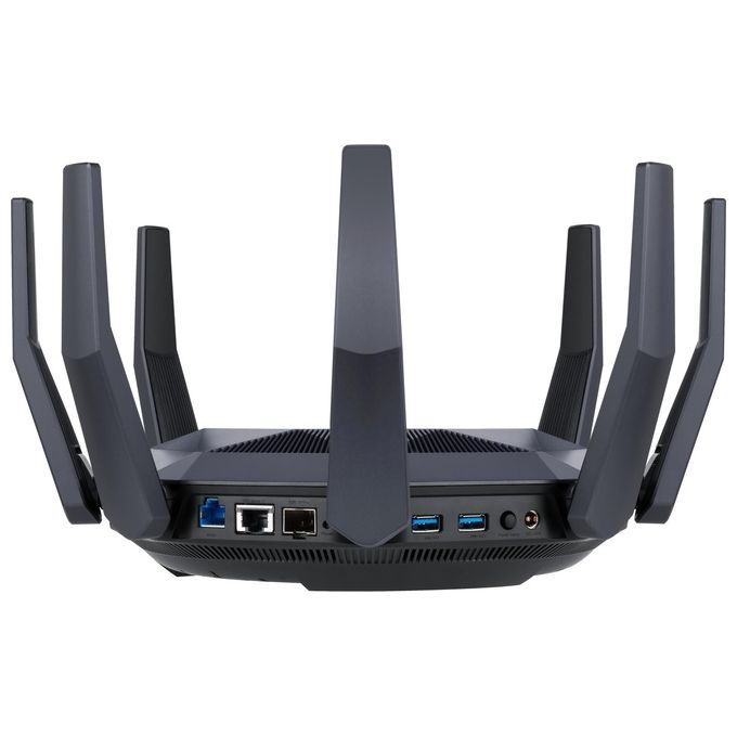 ASUS RT-AX89X AX6000 Router Estendibile Dual Band, WiFi 6 (802.11ax), MU-Mimo e OFDMA, 2 Porte 10G, AiProtection PRO, Adaptive QoS, Gear Accelerator, Gaming Port LAN, Nero
