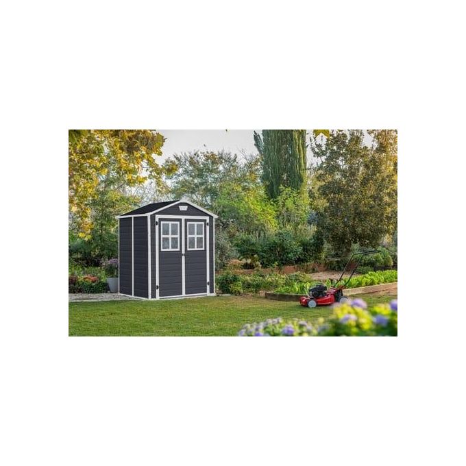 Keter Casetta da Giardino Manor 6X5 con Finestre Frontali in Resina 185x152x226h Grigio