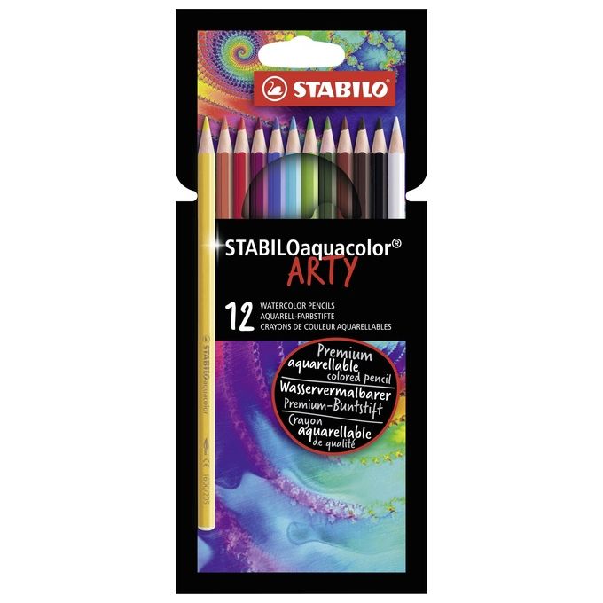 Matita colorata acquarellabile - STABILOaquacolor - ARTY - Astuccio da 12 - Colori assortiti