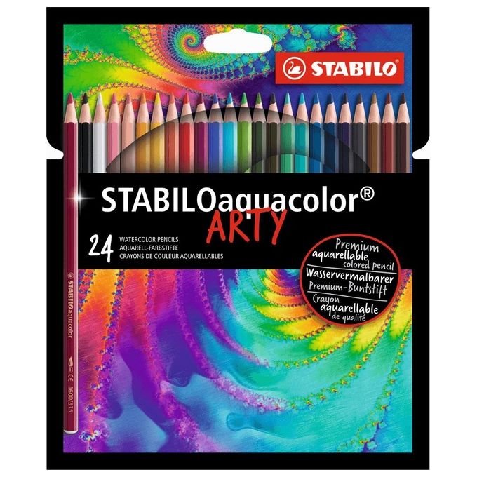 Matita colorata acquarellabile - STABILOaquacolor - ARTY - Astuccio da 24 - Colori assortiti
