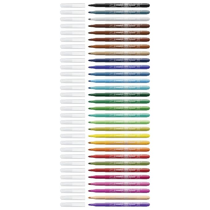 Pennarello - STABILO power - Punta Media - Astuccio da 30 - Colori assortiti