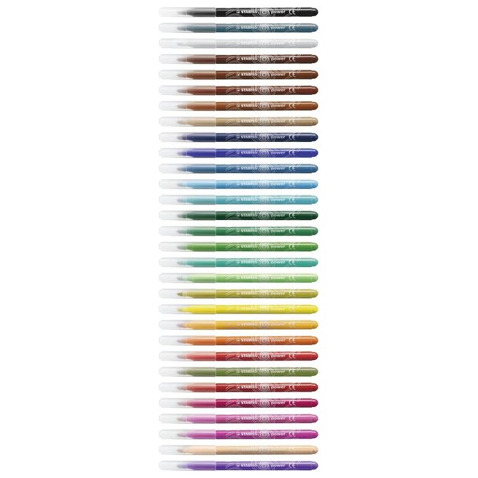 Pennarello - STABILO power - Punta Media - Astuccio da 30 - Colori assortiti