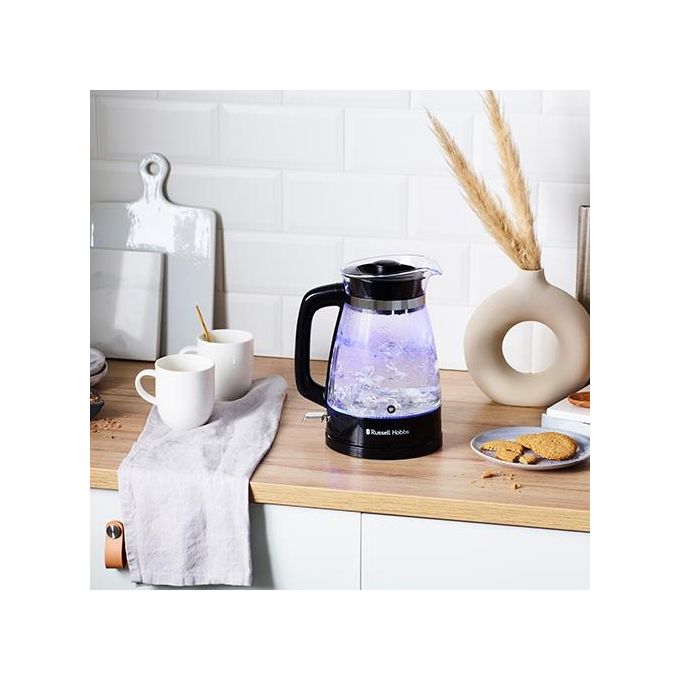 Russell Hobbs 26080-70 Classics Bollitore Caraffa in Vetro Illuminazione Interna Blu Base Girevole a 360 Gradi