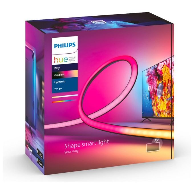 Philips Hue White And Color Ambiance Play Gradient Lightstrip 75 Pollici per Illuminazione Smart Casa e Arredamento